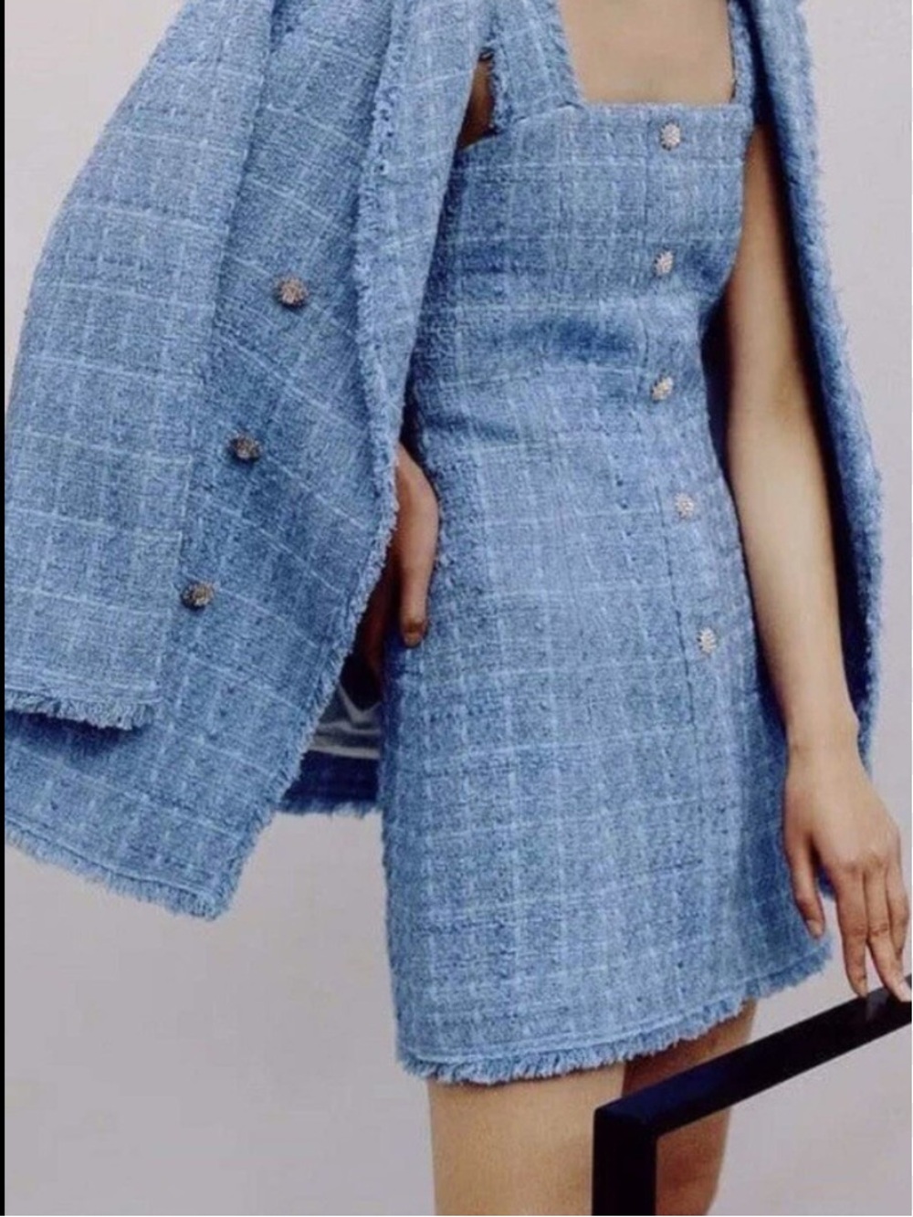 Zara Classic Blue Tweed Dress